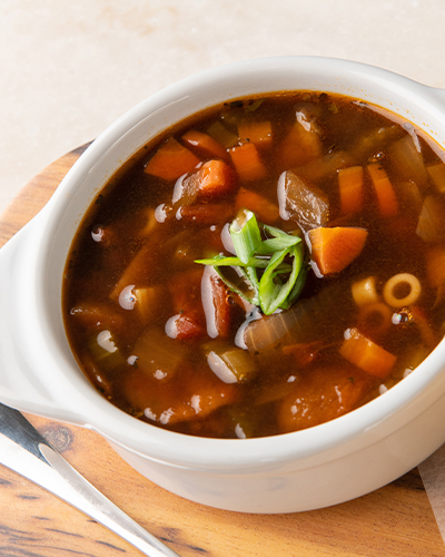 Bowl of vegetable soup